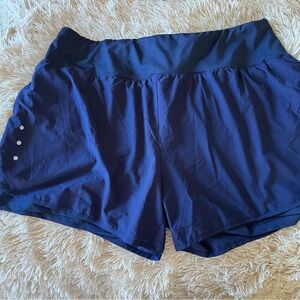 Amazon Women's Navy Athletic Shorts with Wide Waistband